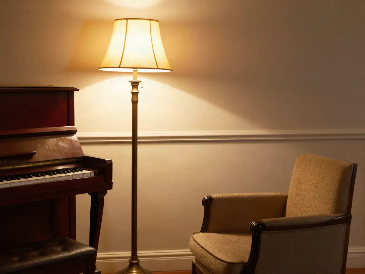 Person playing a digital piano in a softly lit room in the evening