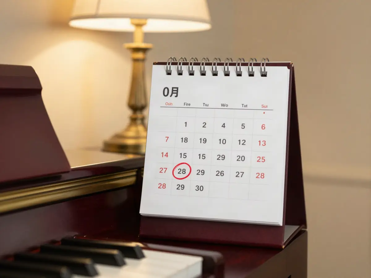 A calendar with a date circled 60 days after a purchase